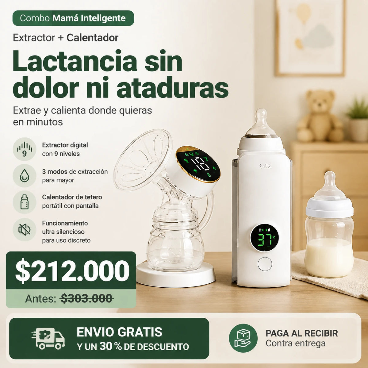 Combo Mamá Inteligente Extractor+Calentador