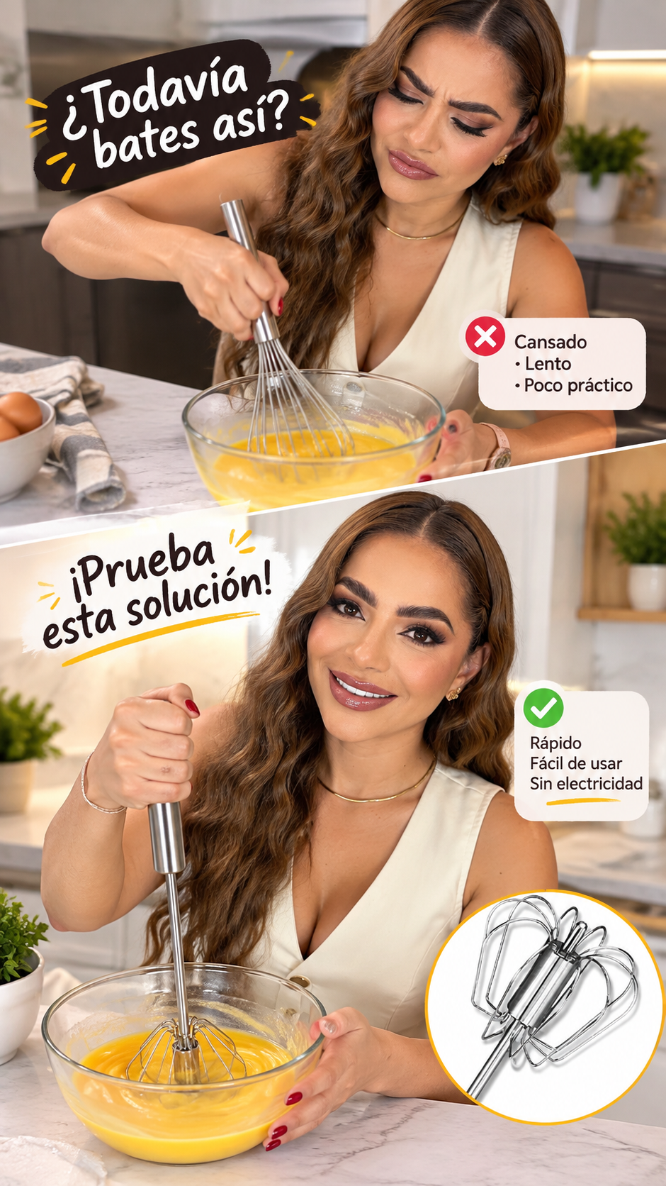 Batidor Manual | Presiona y Gira